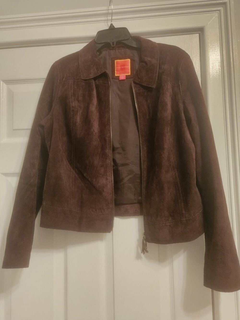 Isaac Mizrahi brown suede jacket